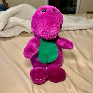 Vintage 1992 Barney Dinosaur Plush Purple Stuffed Animal Lyons Group 12”